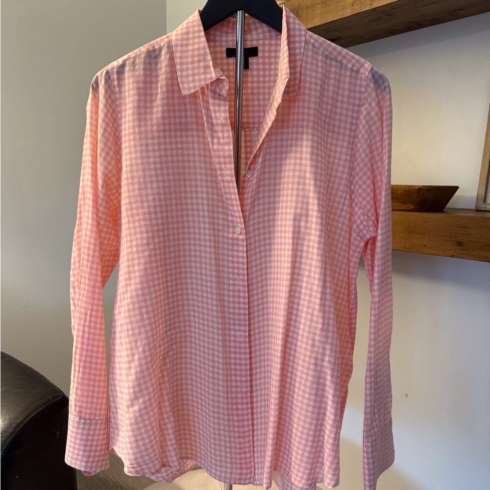 Pink Gingham Button-Up Shirt
